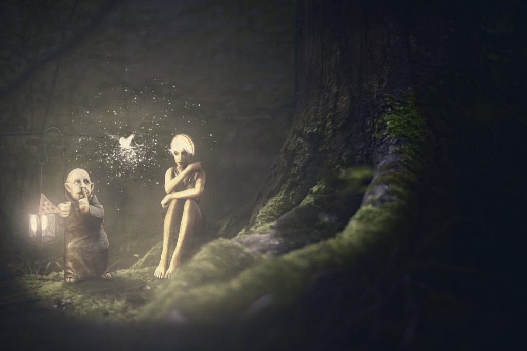 Fairies in a dark wood