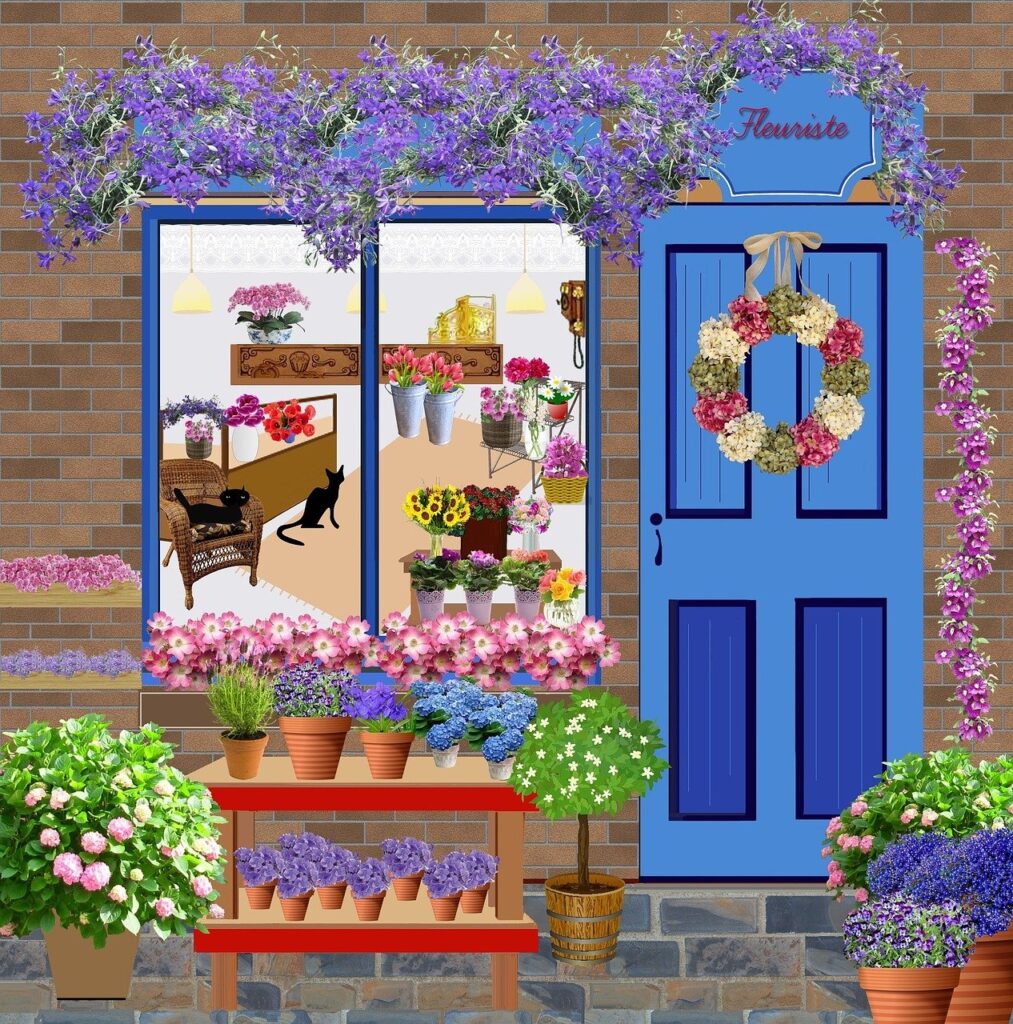 illustration of a florist shop