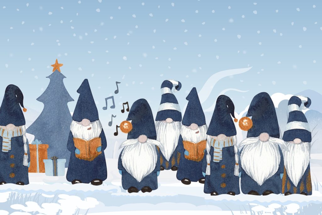 elves singing in the snow