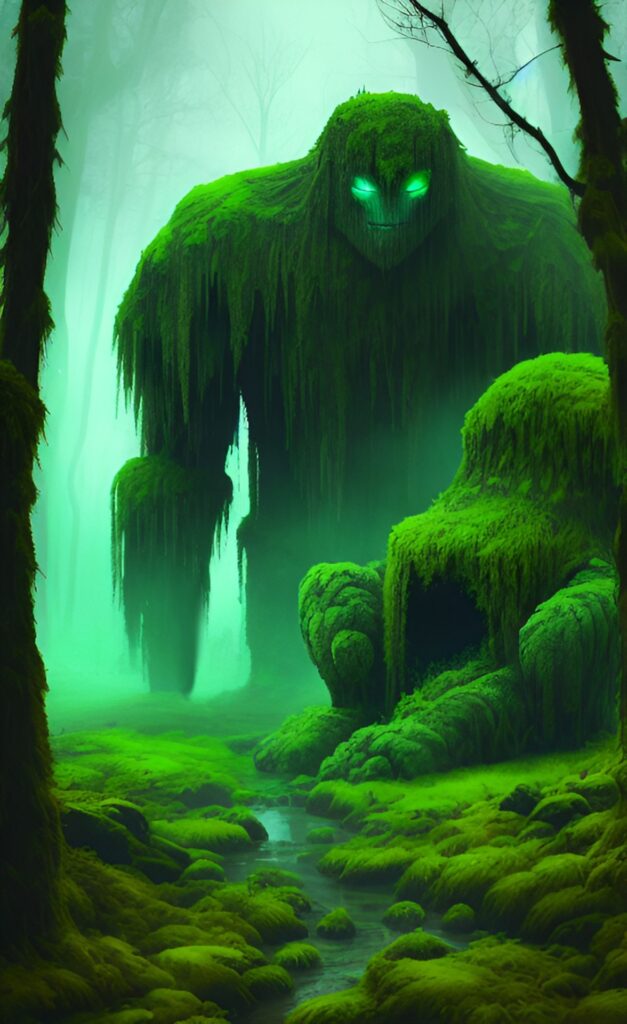 green moss covered giant