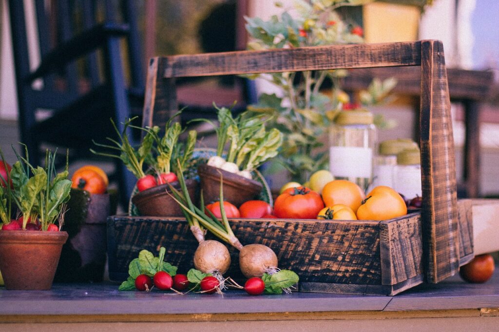 basket of fresh fruit and veg