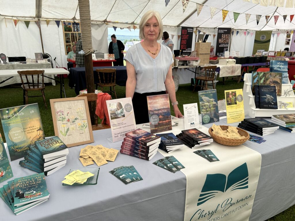 Cheryl at the Bream Book Fair. Similar set up for Stroud Book Fair