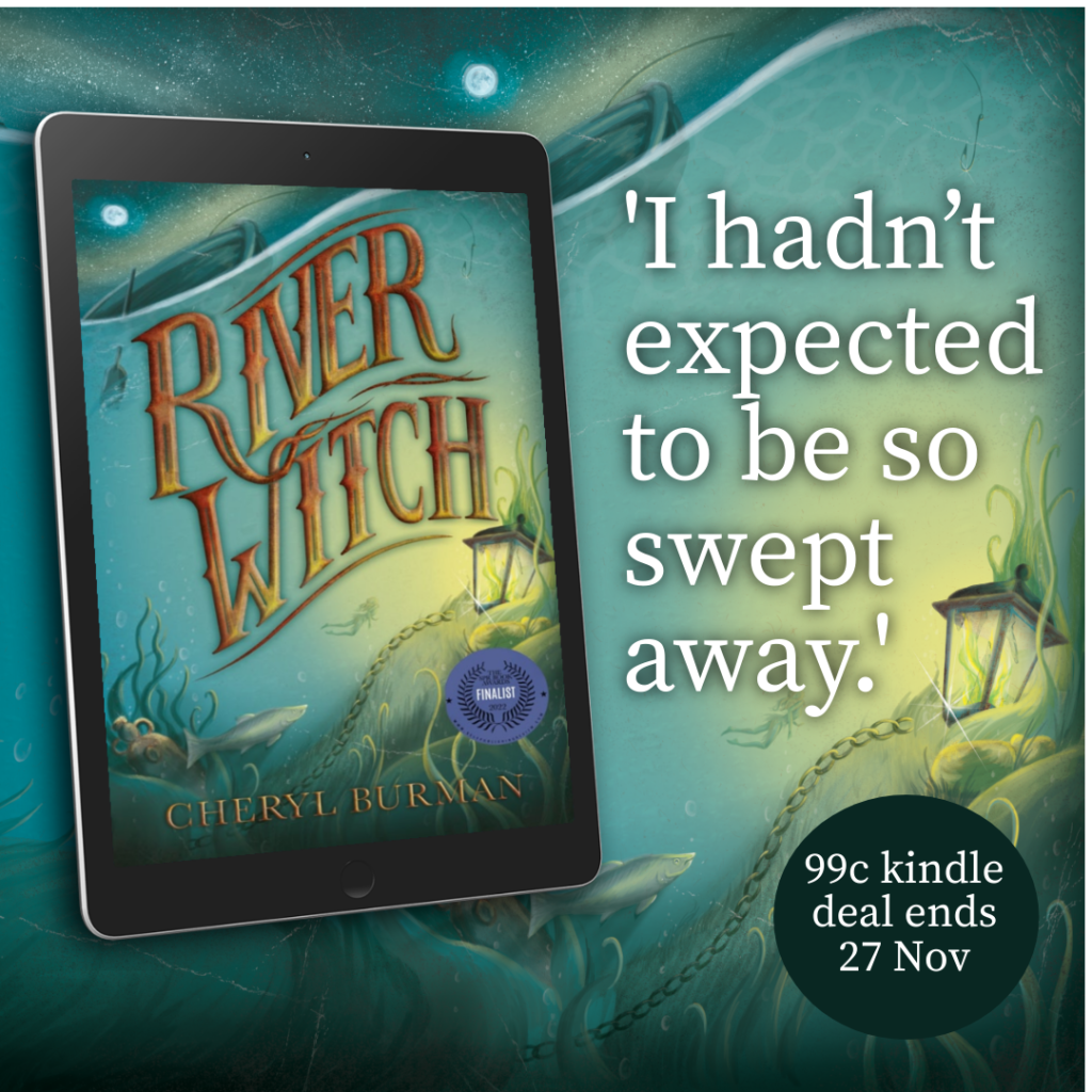 River Witch cover with words I hadn't expected to be so swept away  99c kindle deal ends 27 Nov