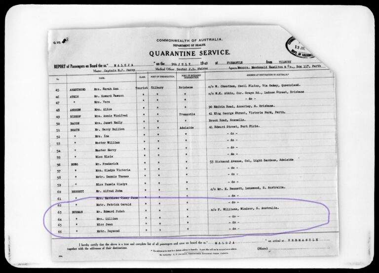 immigrant list with Burman highlighted